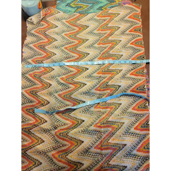 70's Lot of 3 NEW CG Infinity Scarves Orange Green Yellow Chevron - Picture 3 of 12